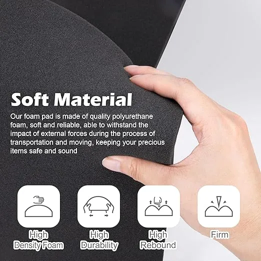 6 Pcs Polyurethane Foam Sheet- 16 x 12 x 1.5 Inch Cuttable Foam Inserts for Cases- Packing Foam Pads for Toolbox Camera Storage and Crafts