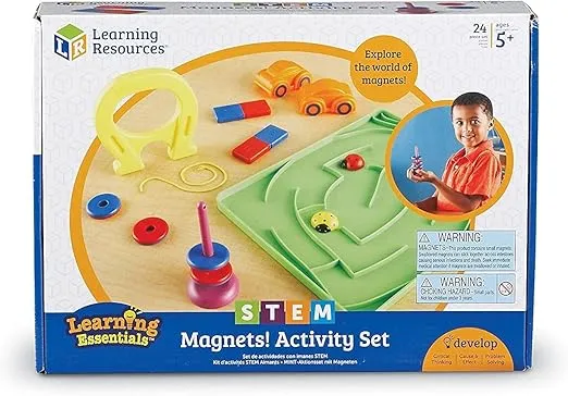 Learning Resources STEM Magnets Activity Set, Science Lessons, 24 Pieces, Ages 5+