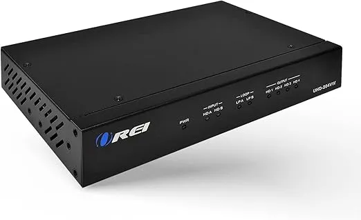 OREI 4K 2x2 Video Wall Controller Seamless HDMI Processor Upto UltraHD Professional 60hz 4:4:4 8-bit - HDMI 2.0, HDCP 2.2, 18 Gbps, UltaHD 2x1, 1x2, 1x3, 1x4 - Loop Out - PC Control