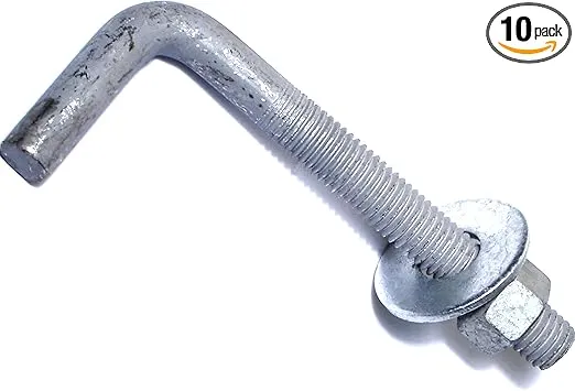 014973147440 Galvanized Anchor Bolts, Gray 5/8-11 x 6, Piece-10