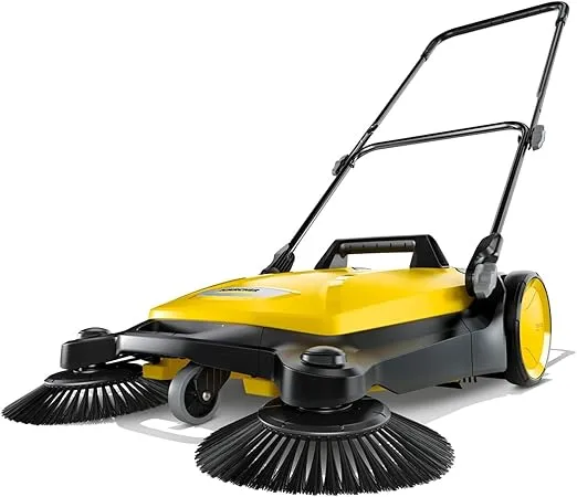 Kärcher - S 4 Twin Walk-Behind Outdoor Hand Push Sweeper - 5.25 Gallon Capacity - 26.8" Sweeping Width - Sweeps up to 26,000 ft²/Hour,Yellow