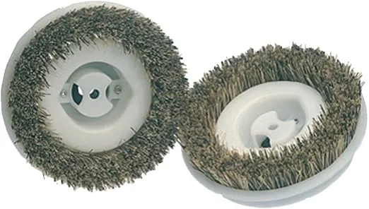 Koblenz Floor Scrubbing Brushes, Compatible with 12-inch Floor Polisher, Scrub Brushes with Tampico and Cocoa Bristles, 2-Pack, Standard, Beige/White, 9" L x 6" W x 2" H, 45-0134-2