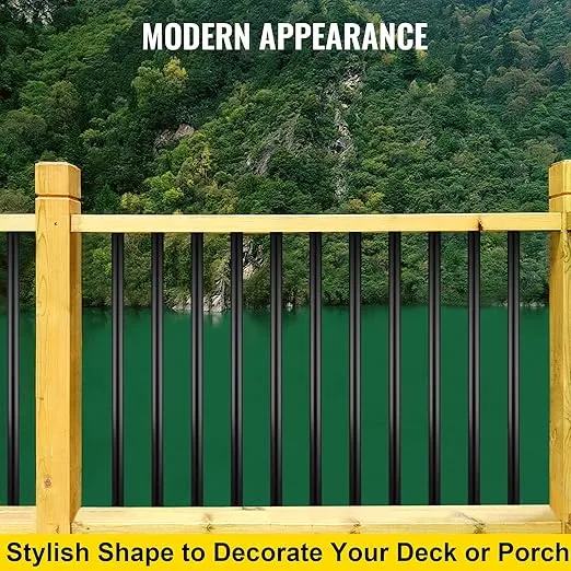 VEVOR Deck Balusters, 36"x0.75" Metal Deck Spindles, 51 Pack Staircase Baluster with Screws, Aluminum Alloy Deck Railing for Wood and Composite Deck, Circle Baluster for Outdoor Stair Deck Porch