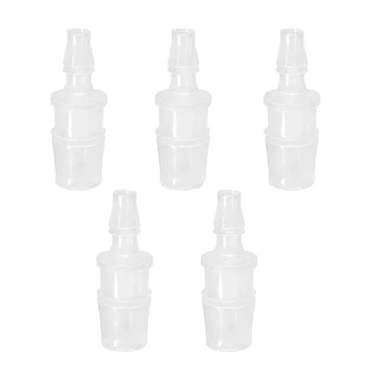 Quickun Plastic Hose Barb Reducer Fitting 5/32" to 1/2" Barbed Reducing Union Adapter Splicer Mender Joint Fitting (Pack of 5)