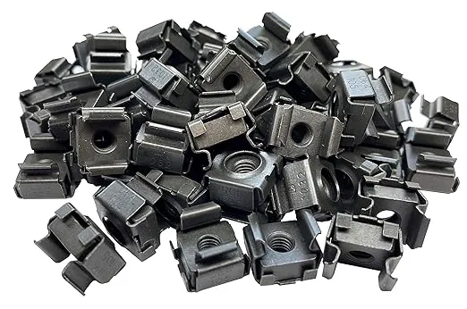 RackGold® Black 10-32 Cage Nuts 50 Pack - USA Made