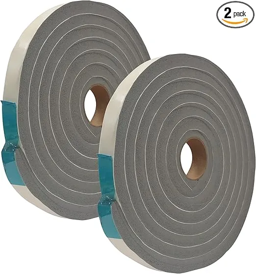 Frost King V734H Vinyl Foam Tape - Closed Cell - Moderate Compression, 3/4-inch X 1/2-inch X 10-feet, Gray - 2 Pack