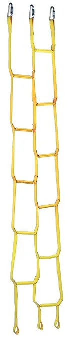 3M DBI-SALA 8516294 Rollgliss 8' Synthetic Web Rescue Ladder with Reinforced Rigid Staggered Steps, Yellow