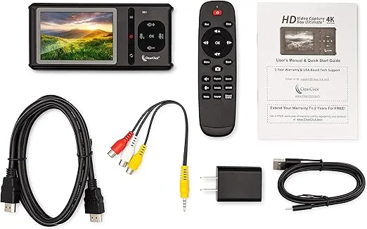 ClearClick HD Video Capture Box Ultimate (4K Edition) - Record and Stream Video from HDMI (Up to 4K30) and AV Video Sources, No Computer Required (Updated)