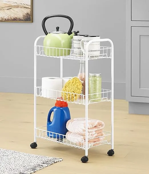 Whitmor Small Household Cart, White