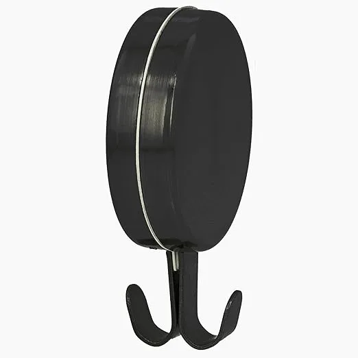 Haute Decor Attract® Magnetic Wreath Hanger (Black Matte, Set of 2 Magnets) - for 2 Metal Doors/Surfaces or 1 Single-Pane Glass Door/Window - Holds up to 10lbs.