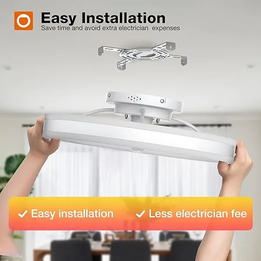 addlon Ceiling Fans with Lights, 20 Inch Flush Mount Ceiling Fan with Lights and Remote, Reversible, 3CCT, Dimmable, Quiet,Low Profile Ceiling Fan for Bedroom, Kids Room and Living Room,White