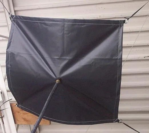 4'x4' Black Vinyl Heavy Duty Roof Leak Tarp-(4935-4x4b)