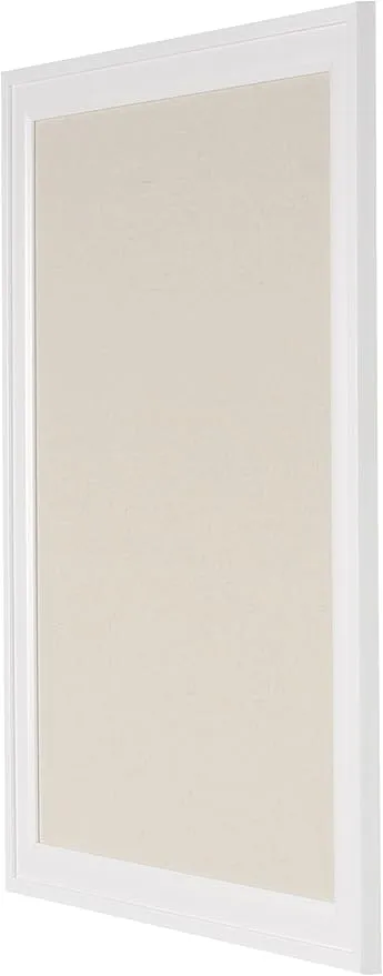 DesignOvation Bosc Framed Linen Fabric Pinboard, 23.5x29.5, White