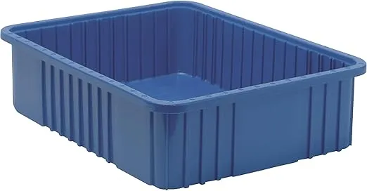 Quantum Storage Systems Dividable Grid DG93060BL Solid Part Organizer Blue Bins 23" L x 18" W x 6" H 3 Pack