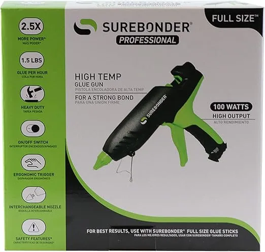 PRO2-100 100 Watt High Temperature Professional Heavy Duty Hot Glue Gun - Uses full size, 7/16" glue sticks