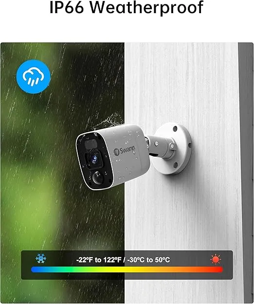 Swann Security Camera, 1080p DVR Bullet Surveillance Cameras with 1TB HDD, 8 Channel 8 Cam, Indoor Outdoor Wired Surveillance Camera, Color Night Vision, Heat Motion Detection, LEDs