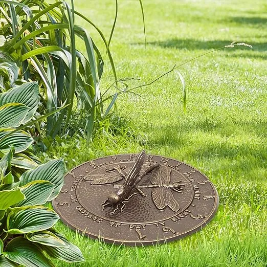 Whitehall Products 691 Dragonfly Sundial, 12x12, French Bronze