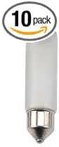10 Pack 10 Watt T3 1/4 Festoon Base 12 Volt 5000 hour Frost Xenon Lightbulb