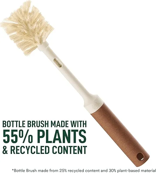 Scotch-Brite Greener Clean Bottle & Straw Brush Set with 2 Replaceable Bottle Brush Heads