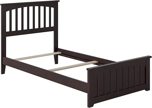 Atlantic Furniture AR8726031 Mission Traditional Bed with Matching Foot Board, Twin, Espresso