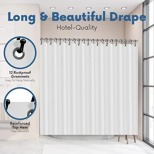 Premium Shower Curtain Liner, 72"W X 72"H - PVC-Free, 6G PEVA Shower Curtain with 12 Rust Proof Grommets And Magnet-weighted Bottom Hem - Moisture Stain Proof Shower Curtain Liner - Clear