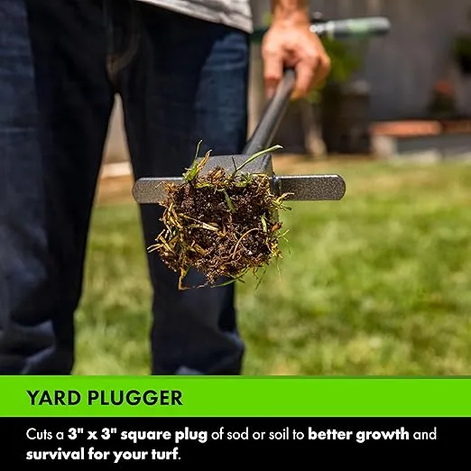 Yard Butler Sod Plugger turf cutter and grass plug tool for zoysia, St. Augustine, fescue, or centipede grass transplanting & repair - ISP-33