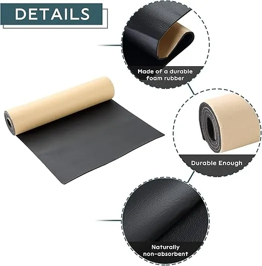 NATGAI Sponge Neoprene with Adhesive Foam Rubber Sheet 1/8” Thick X 12” Wide X 24” Long, Cut to Multiple Dimensions and Lengths - DIY, Gaskets, Cosplay, Costume, Crafts