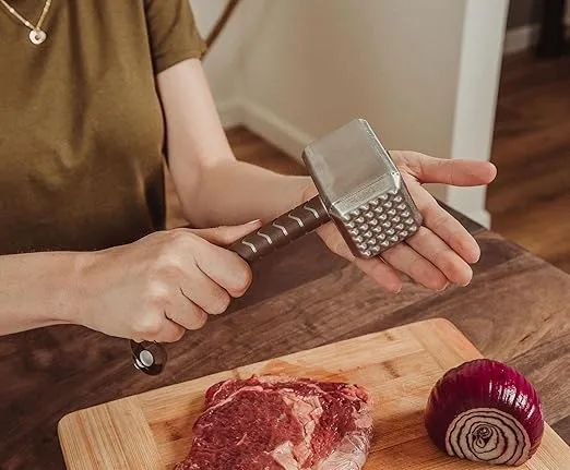 Marvel Mighty Thor Mjolnir Hammer Replica Stainless Steel Meat Tenderizer Pounder | Gourmet Mallet Masher Tool for Beef, Steak, Poultry | BBQ Grilling and Cooking, Home & Kitchen Essentials