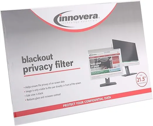 Innovera Blackout Privacy Filter for 21.5" Widescreen Flat Panel Monitor, 16:9 Aspect Ratio