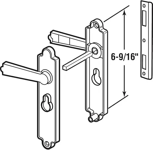 Prime-Line K 5063 Diecast Security Storm of Screen Door Lever for Screen Doors 7/8 to 1-1/8 Inches Thick, Black (1 Set)