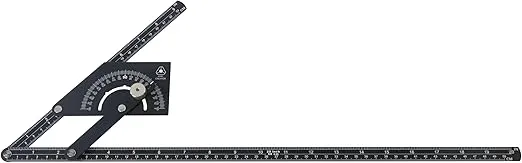 Angle Finder II, Anodized Aluminum Protractor 0-180 degrees, Measures inside or outside angles for tube bending or sheet metal bending and layout, Long 20-inch arm