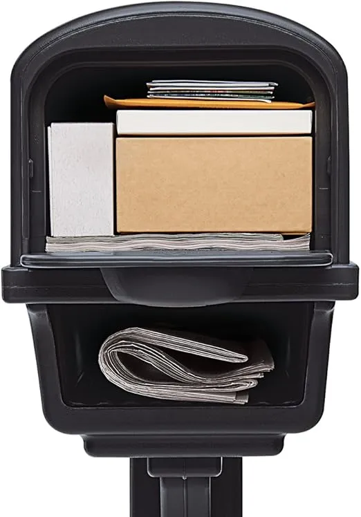 Gibraltar Ggc1b0000 Gentry All-in-one Plastic Mailbox & Post Combo, Black