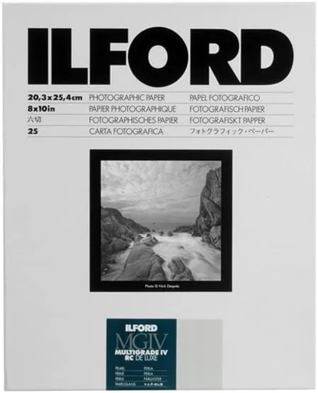 Ilford Multigrade IV RC Deluxe Resin Coated VC Paper, 8x10-Inches, 25-Pack (Pearl)