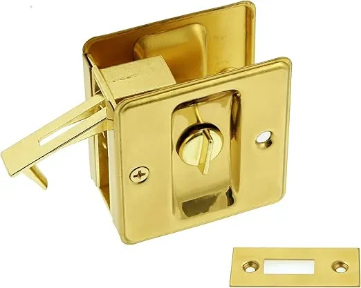 idh by St. Simons 25411-003 Premium Quality Solid Brass Pocket Privacy Door Pull, Polished Brass