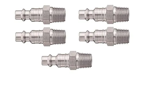 Dixon D2M2-S Stainless Steel 303 Air Chief Industrial Interchange Quick-Connect Hose Fitting, Plug, 1/4" Coupling x 1/4" NPT Male (5)