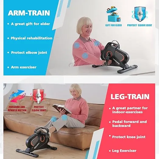 YOSUDA Under Desk Bike Pedal Exerciser - Magnetic Mini Exercise Bike for Arm/Leg Exercise, Desk Pedal Bike for Home/Office Workout