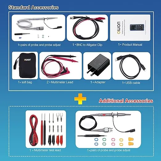 HDS2102 Oscilloscope 2CH Digital Handheld Oscilloscope Multiumeter 3.5" LCD 100MHz Bandwidth for Automobile Maintenance Power Detection