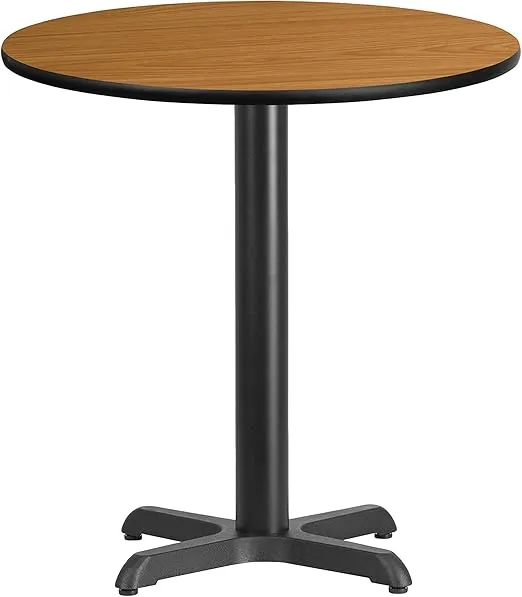 Flash Furniture 24'' Round Natural Laminate Table Top with 22'' x 22'' Table Height Base