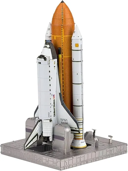 Metal Earth Fascinations Premium Series Space Shuttle Launch Kit 3D Metal Model Kit Bundle with Tweezers