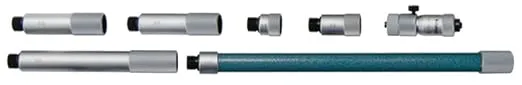 Mitutoyo 137-203 Tubular Vernier Inside Micrometer, Extension Rod Type, 50-500mm Range, 0.01mm Graduation, +/-0.019mm Accuracy, 6 pcs Extension Rods