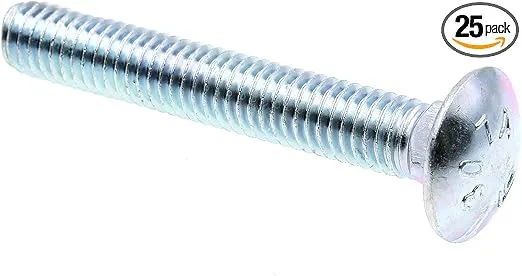 Prime-Line 9063647 Carriage Bolts, 3/8 In.-16 X 2-1/2 In., A307 Grade A Zinc Plated Steel (25 Pack)