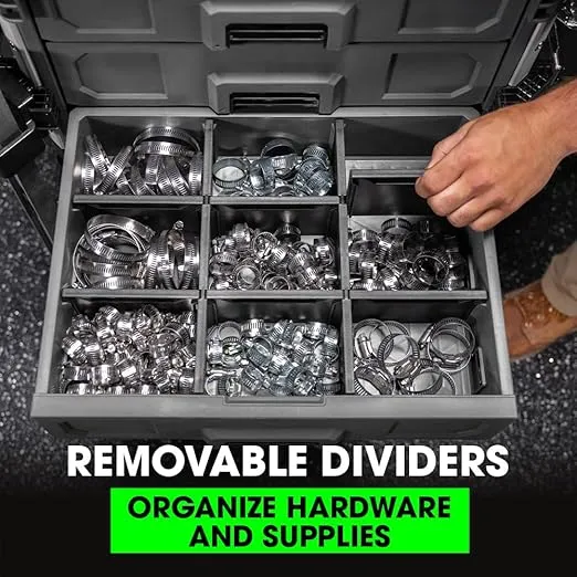 FLEX STACK PACK Storage System 3-Drawer Tool Box - FS1105, Grey/Black