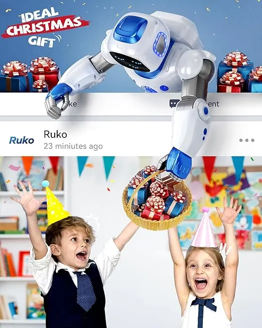 Ruko 1088 Smart Robots for Kids, Large Programmable Interactive RC Robot with Voice Control, APP Control, Present for 4 5 6 7 8 9 Years Old Kids Boys and Girls