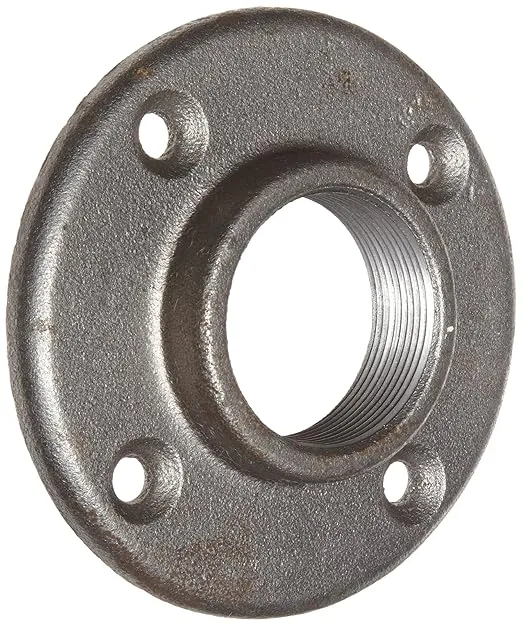 Anvil 8700163952, Malleable Iron Pipe Fitting, Floor Flange, 1" NPT Female, Black Finish