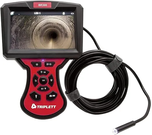 Triplett BR300 High Definition Forward View Videoscope with Waterproof 5.5mm Camera and 5" Color LCD Display