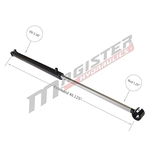 Magister Hydraulics Double Acting Hydraulic Cylinder - Universal Hydraulic Cylinder 2" Bore 19.75" Stroke - Heavy Duty Hydraulic Cylinders (2x19.75)