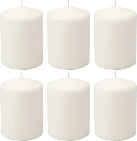 Stonebriar 35 Hour Long Burning Unscented Pillar Candles, 3x4, White