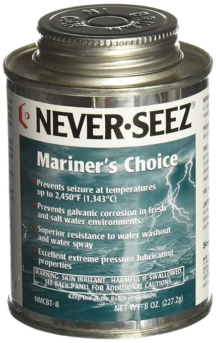 Never-Seez NMCBT-8 Black Gray Mariners Choice Anti-Seize, 8 oz. Brush Top Can
