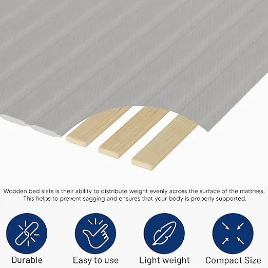 Greaton, 0.75-Inch Vertical Wooden Bunkie Board/Bed Slats, Full, Grey