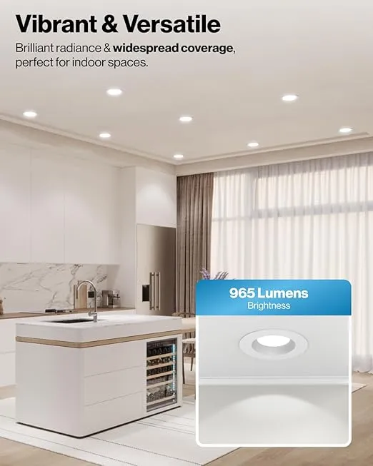 Sunco 12 Pack 5CCT Retrofit LED Recessed Lighting 6 Inch, 2700K/3000K/3500K/4000K/5000K Selectable, Dimmable Can Lights, Smooth Trim, 13W=75W, 965LM, Damp Rated, UL-Certified